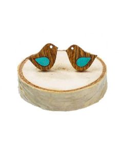 Wooden earrings - Bird