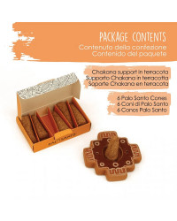 Incense Palo Santo cones and terracotta stand