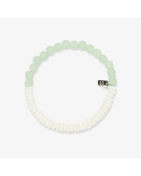 Pura Vida bracelet Puka Shell & Frosted Bead Stretch