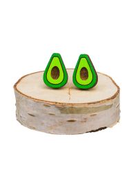 Avocado, wooden, handmade earrings