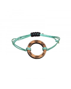 Wooden bracelet Circle turqouise