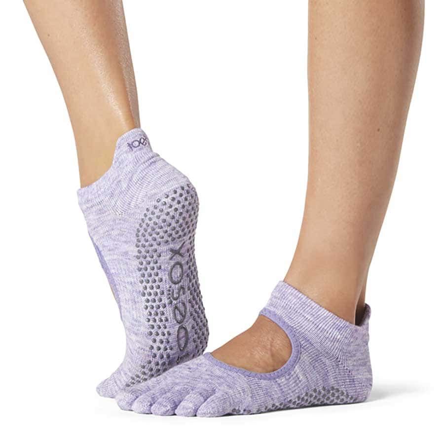 Toesox Grip Pilates Barre Socks – Non Slip Luna Half Toe for Yoga & Ballet