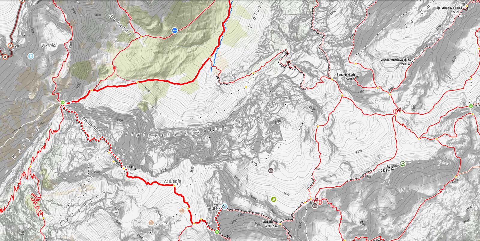 Aljažev dom v Vratih - Triglav (čez Plemenice)